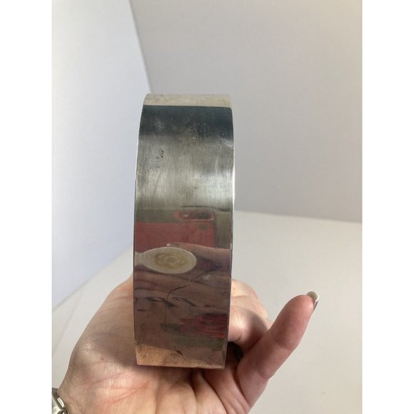 Vintage Silver Tone Heart Shaped Box with Gold Tone Bow Made in Hong Kong - Picture 7 of 11